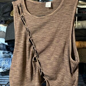 H&M Brown Textured Tank Top